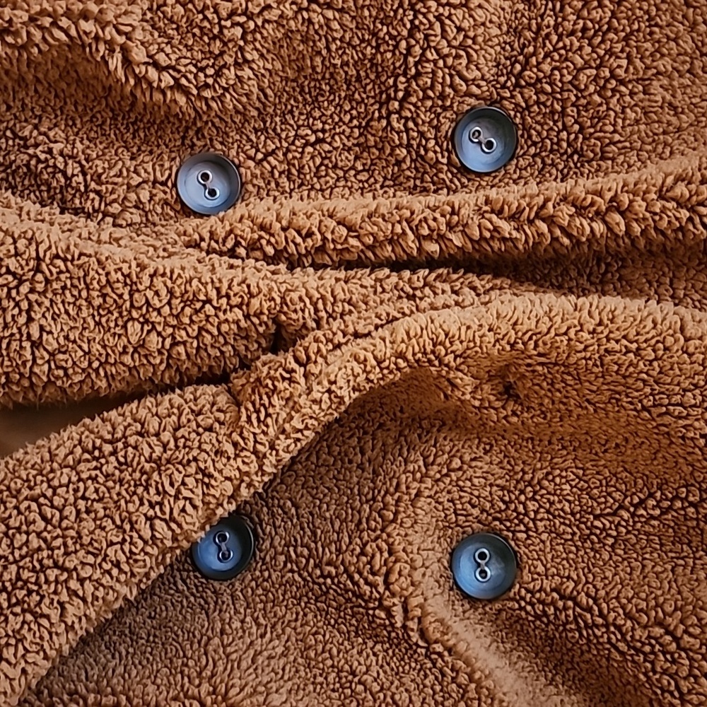 Free People Brown Teddy Coat Cozy Indie Sleaze Grunge Sherpa Jacket - Picture 4 of 7